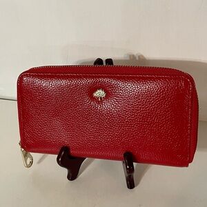Mulberry Full Zip Wallet in Red